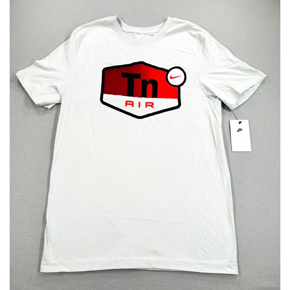 Nike TN Air Graphic T Shirt Mens Small Photon Dust Gray Red Black NWT